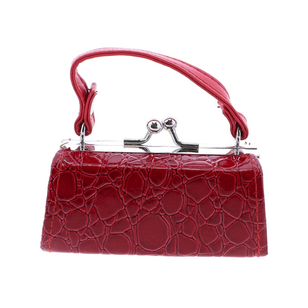 Elegant Red Crocodile-Embossed Handbag